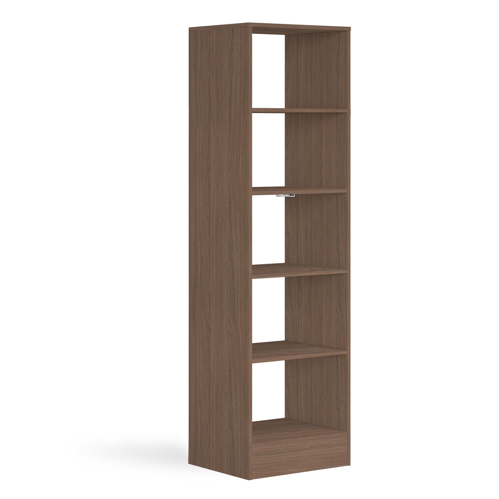 600 Tower (5 shelves) NO hanger bars Carini Walnut Sliding Wardrobes